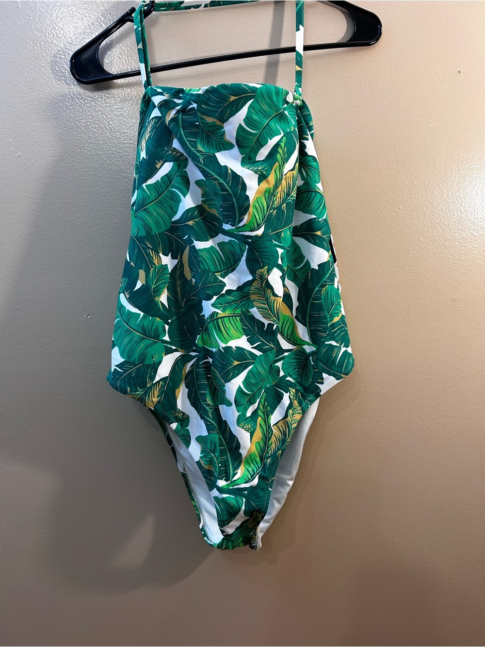 Tropical Green Leaf One-Piece Swimsuit